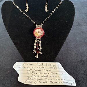 Steam Punk Designs nautical necklace and earrings set